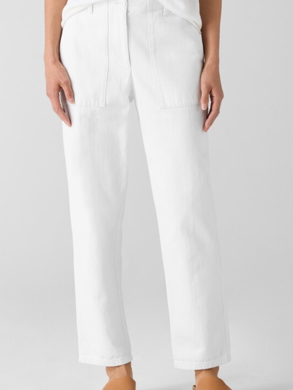 NWOT EILEEN FISHER Garment-Dyed Utility Cotton Tapered Pant Size XL